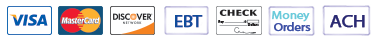 We Accept VISA, MasterCard, Discover, EBT, Check, Money Order, 